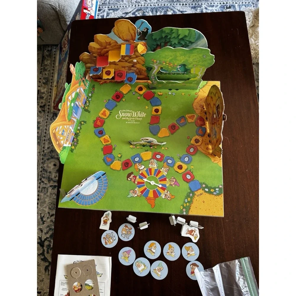 Vintage Snow White and the‎ Seven Dwarfs Board Game Milton Bradley 1992 COMPLETE